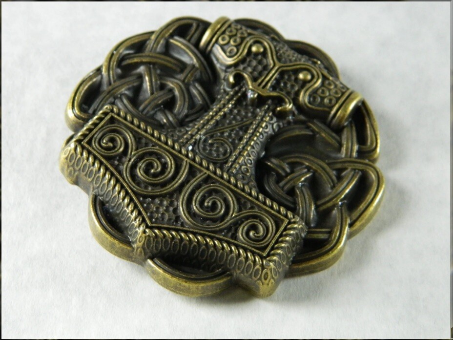 Thor&rsquo;s Hammer Mjolnir Bronze Pewter Belt Buckle