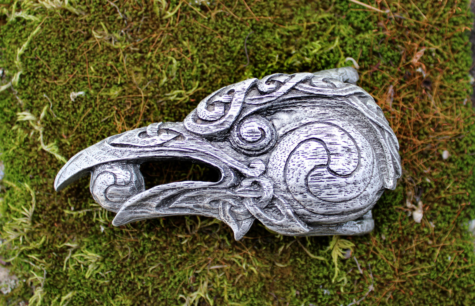 Pewter Celtic Knot Raven Belt Buckle – Dryad Design Crow Bird – Made in the USA
