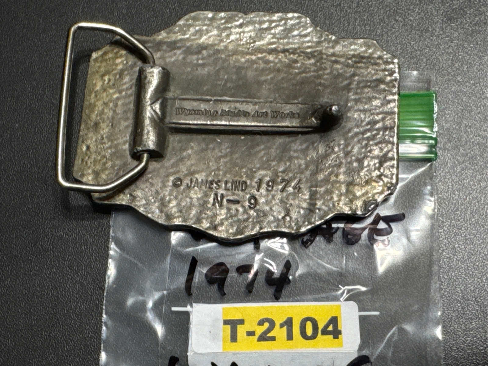 Vintage 1974 Belt Buckle Wyoming Studio Art Works DEER Brass T-2104