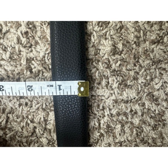Mens Black Brown Reversible Leather Belt Silver Buckle Size 34-36