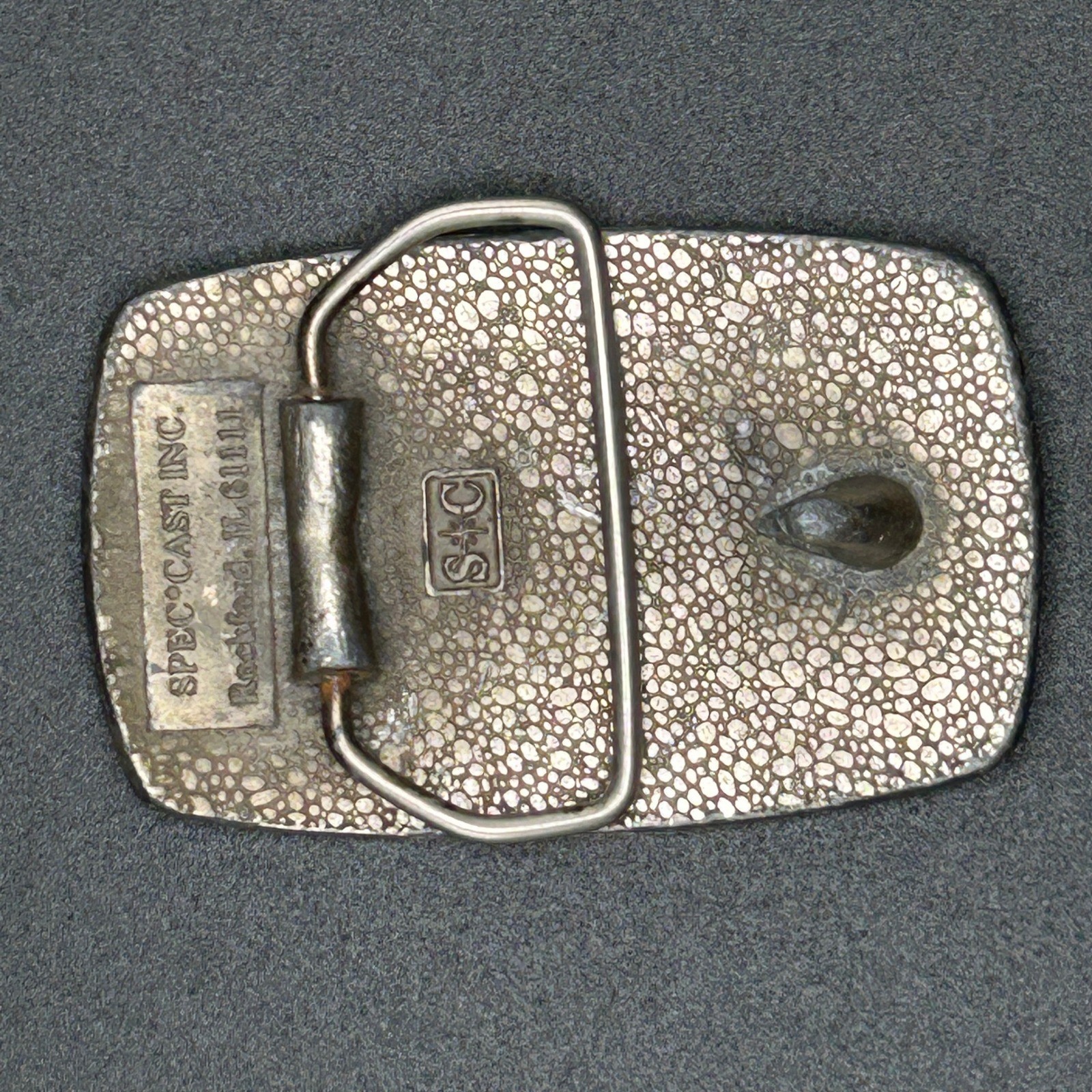 1979 Champagne Classic Golf Belt Buckle Silver Tone Pewter 70s