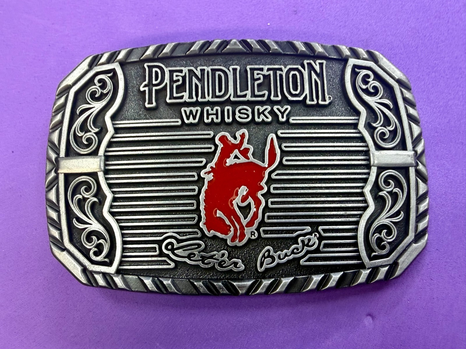 2025 Pendleton Whiskey Let&rsquo;er Buck Rodeo Cowboy Montana Silversmiths Belt Buckle