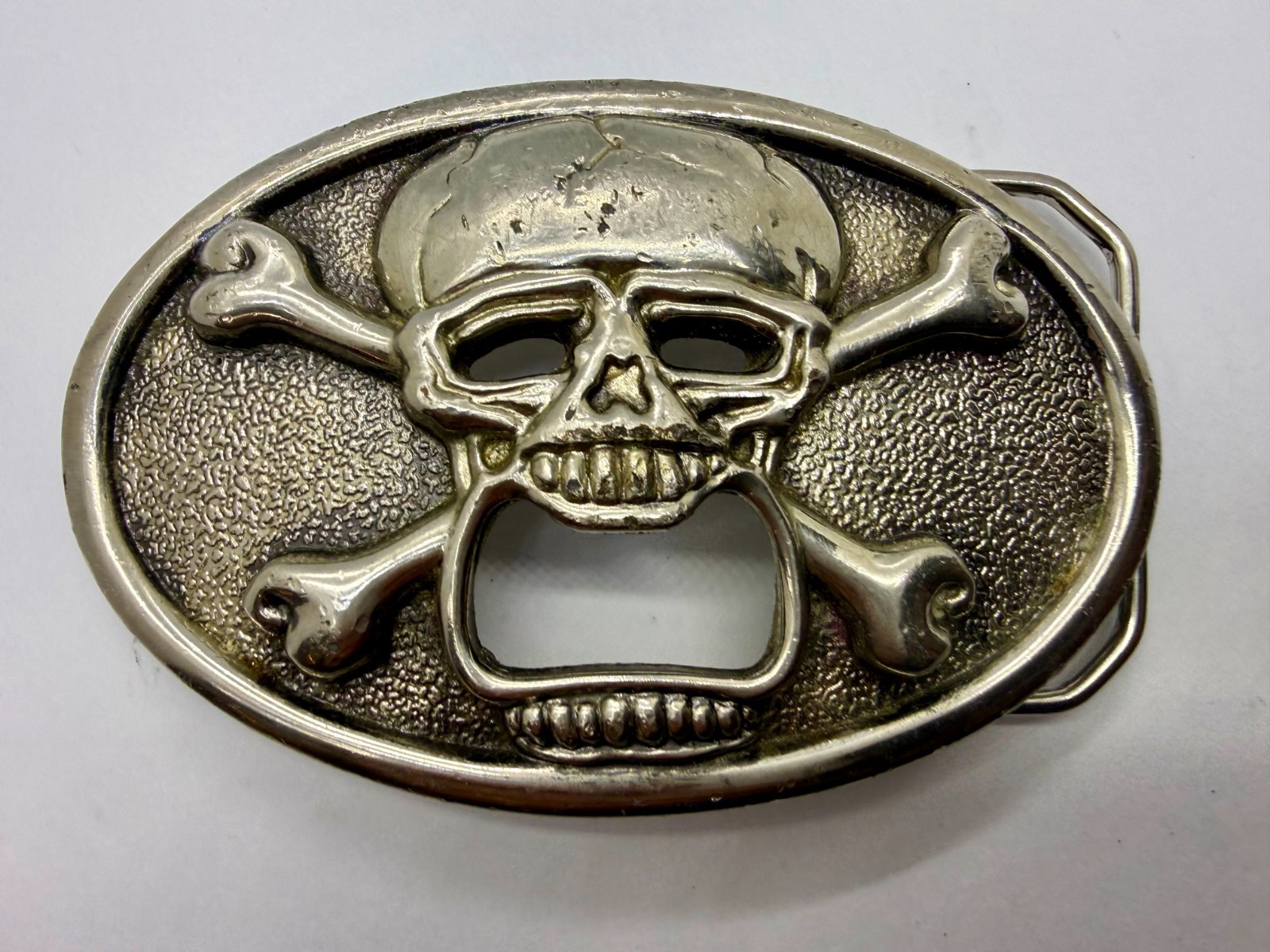 Creepy Skull Cross Bones Cosplay Gothic Punk Belt Buckle with Bottle Opener