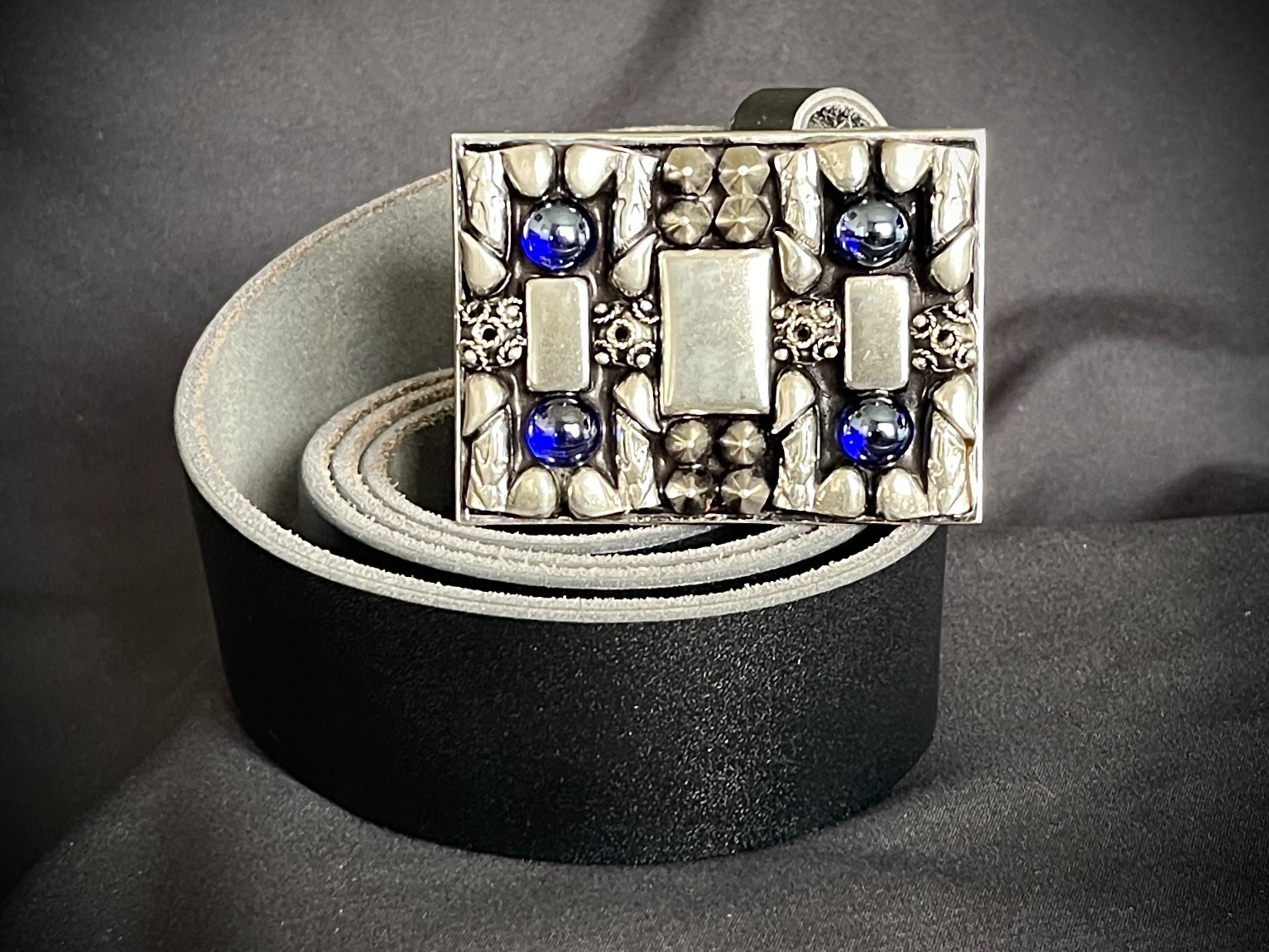 Blue Cabochon Industrial Handmade Belt Buckle Archive 2007-2009 Darren McNeese