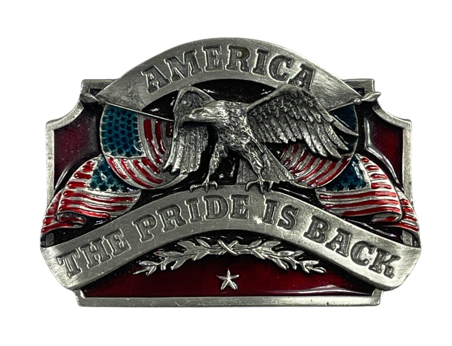 HARLEY DAVIDSON Belt Buckle 1986 D-40 Siskiyou USA Pewter The Pride is Back
