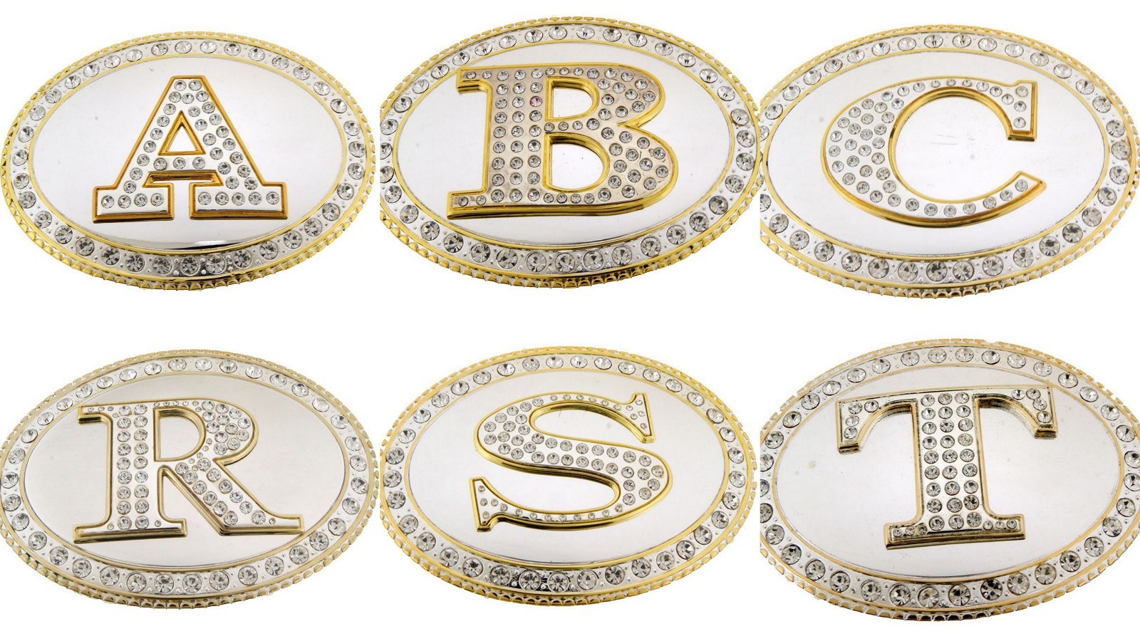 Western Initial Belt Buckle New Men Women A-Z Letter Cowboy Cowgirl Bling Gold