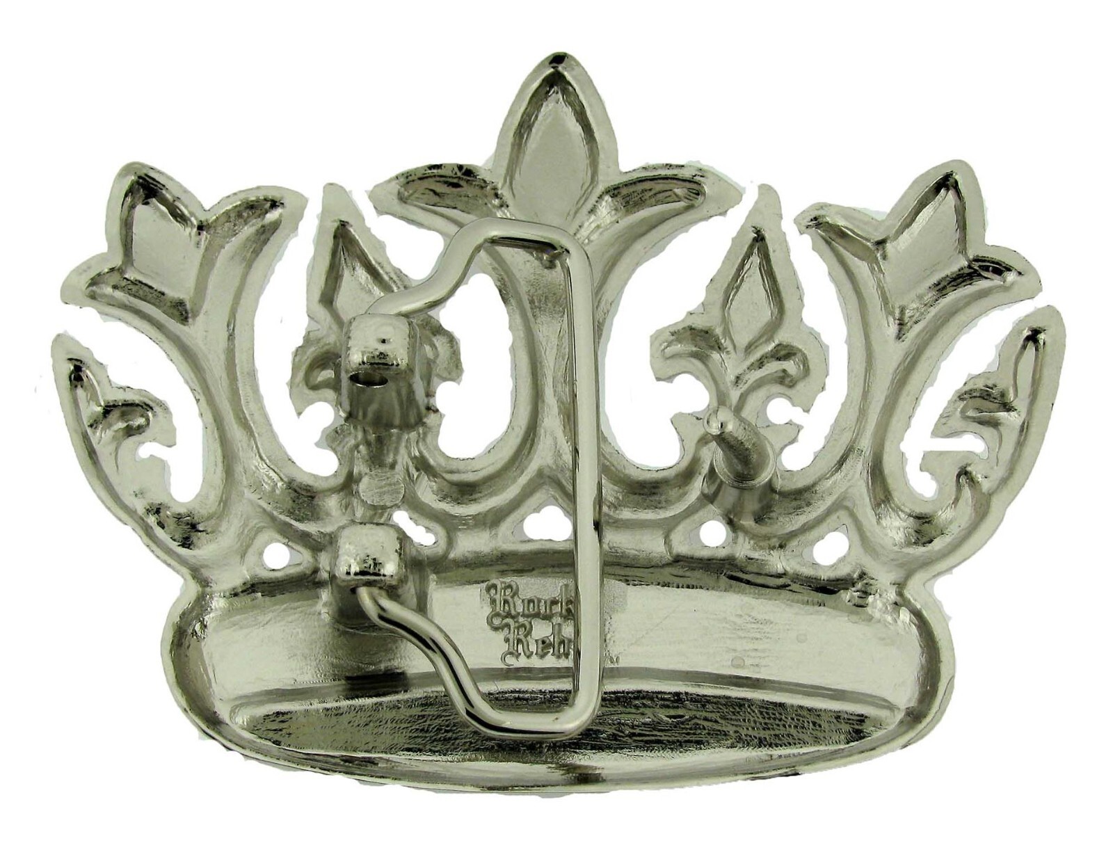 Crown Belt Buckle Silver Metal Western Cowboy Cowgirl Men Women Rodeo Rock Rebel
