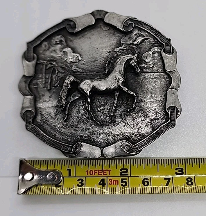 1976 Bergamot Brass Works Horse Belt Buckle U144 – Made in the USA. READ