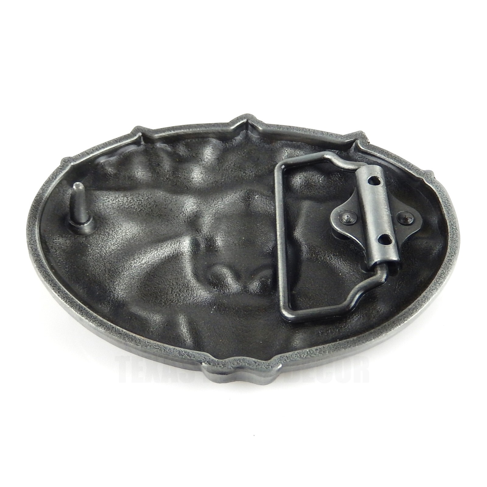 Dead Cowboy Belt Buckle Skull Guns Rattlesnake Blue Enamel Fits 1.5&Prime; Belts