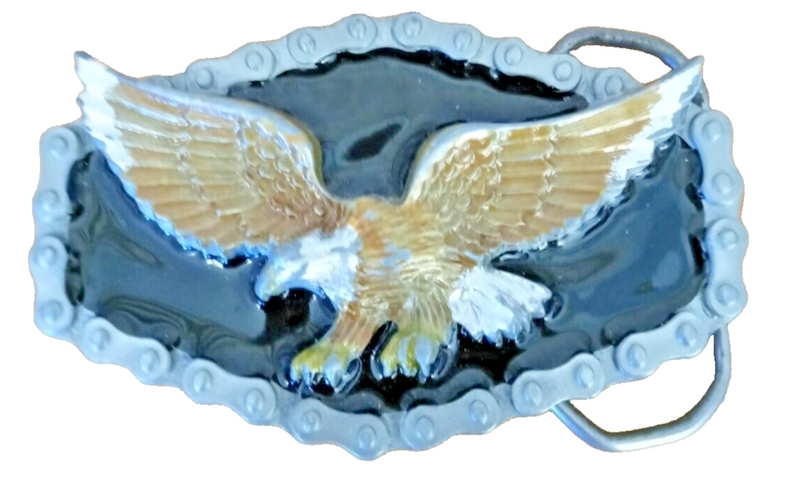 Great American Buckle American Eagle VTG 1983 Enamel Eagle Belt Buckle