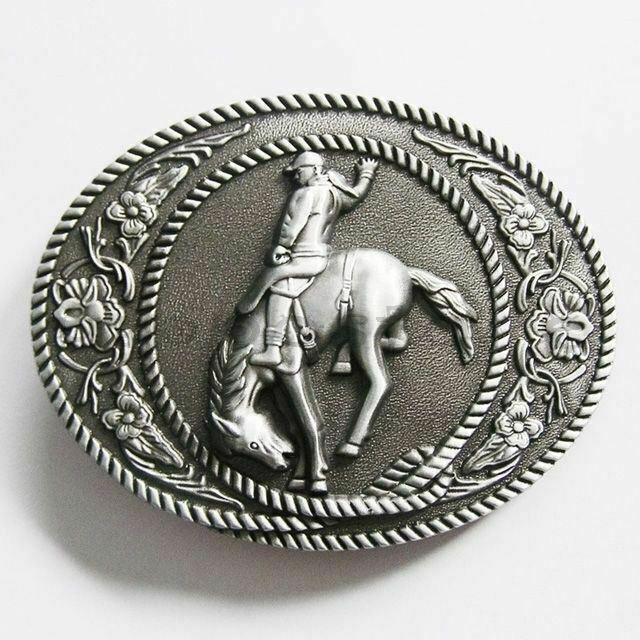Rodeo Cowboy Horse Rider Western Metal Belt Buckle
