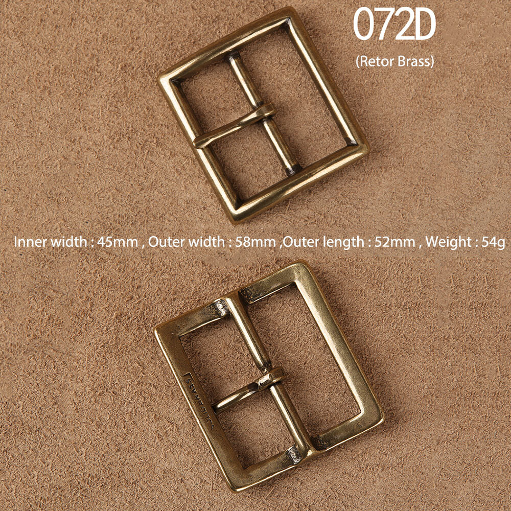 Solid Brass Pin Buckle Leather Craft DIY Belt Men Women 38mm 40mm Polished Gold