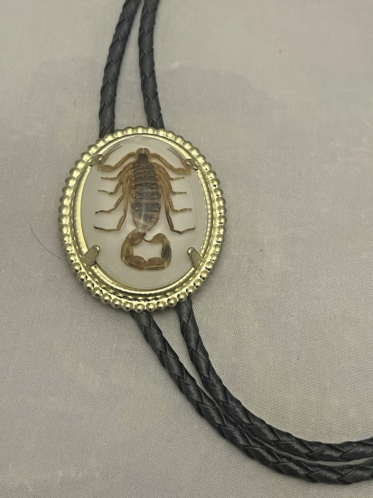 Gold tone Scorpion Belt Buckle and Bolo Set