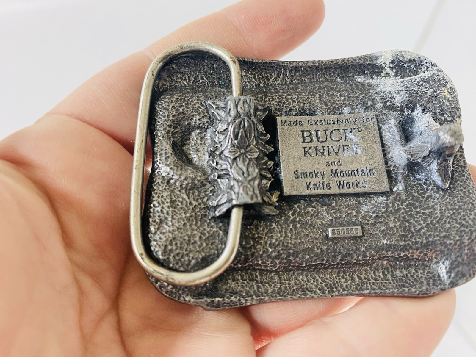 Buck Knives Metal Belt Buckle, Four Generations of Knife Makers