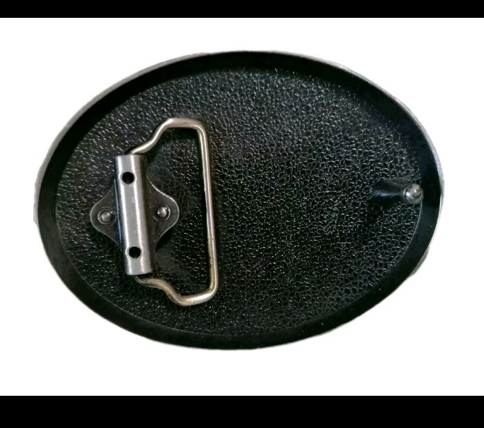 Ford Belt Buckle , Black Enamel Fill Pewter Finish