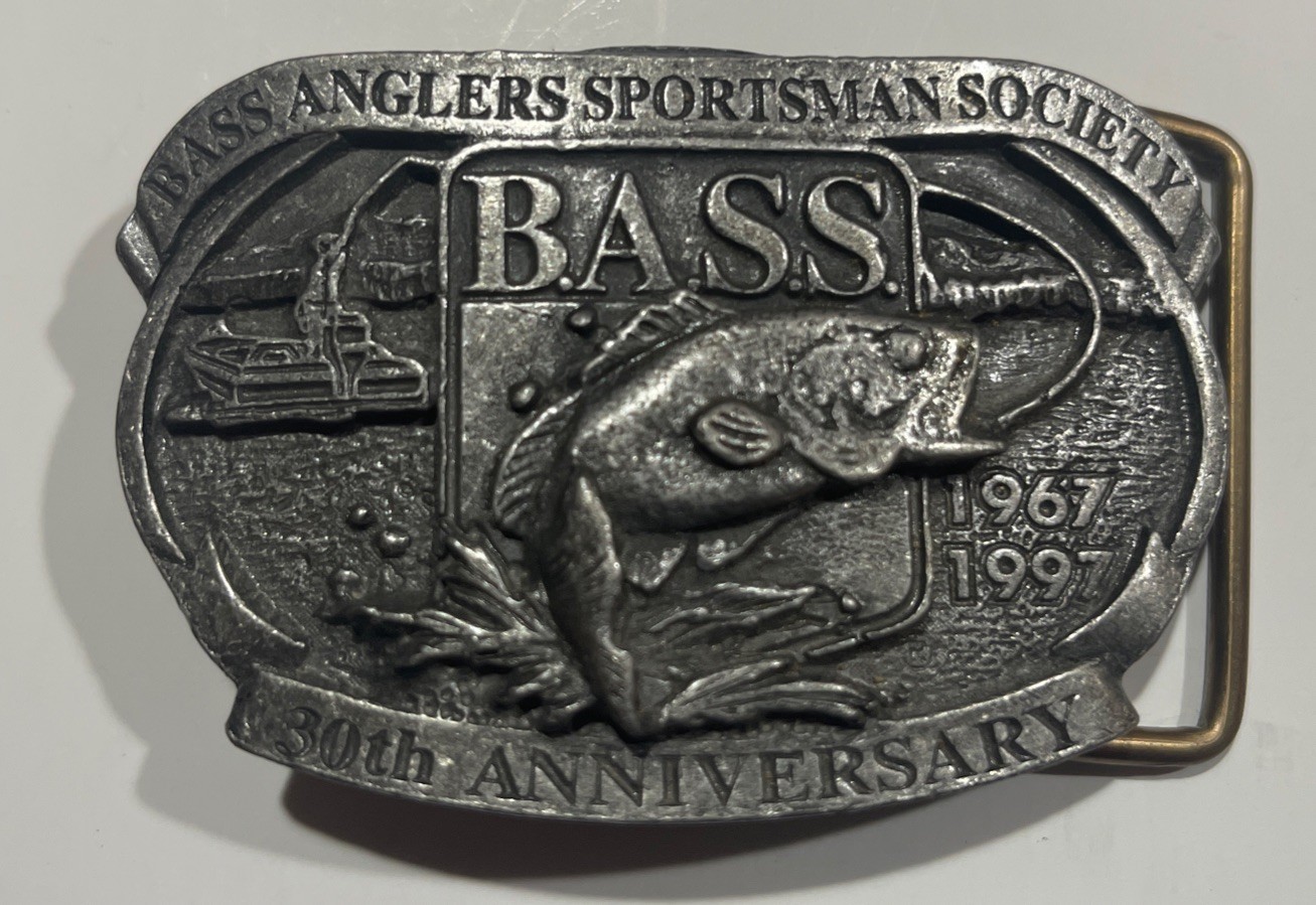 Men&rsquo;s Bass Anglers Sportsman Society Belt Buckle 30th Anniversary Made In Canada