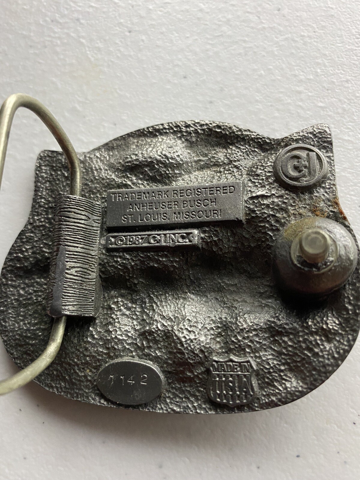 1987 BUDWEISER THE KING OF BEERS BELT BUCKLE – HEAVY 