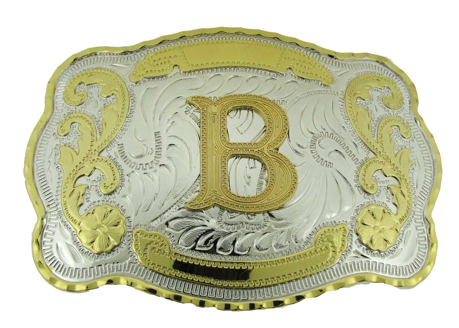 Initial Letter Gold Silver A-Z Belt Buckles Women Farm New Western Cowboy Rodeo