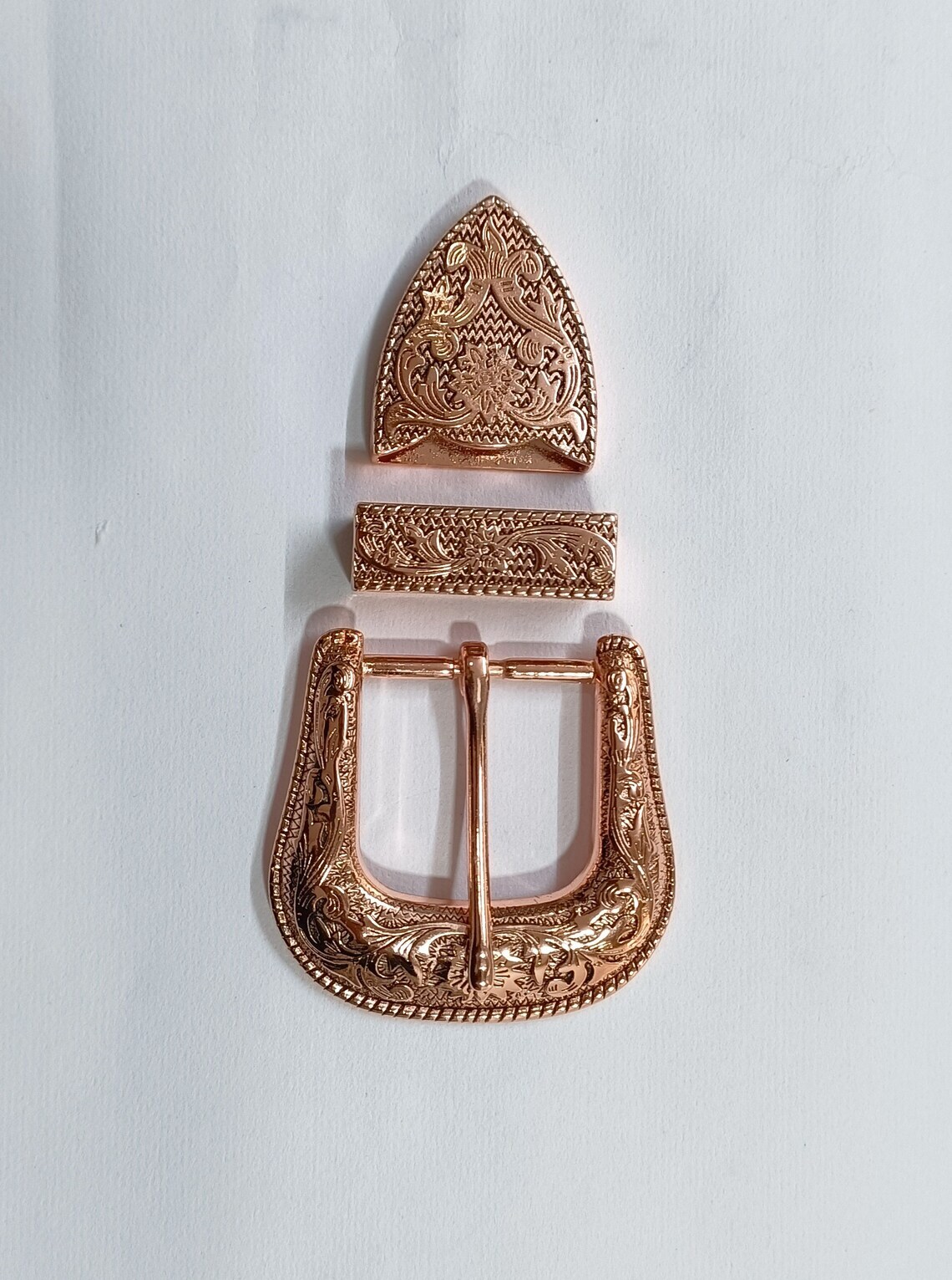 Western 3 piece buckle set brass buckle set 3 pcs Sagittarius buckle 1.5&Prime;, 38mm