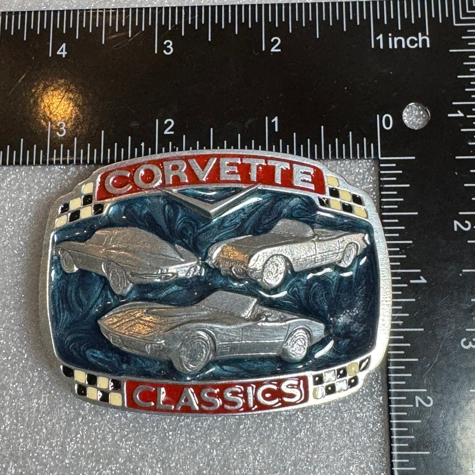 Corvette Classics Belt Buckle Metal Cars Racing Emblem Reissue