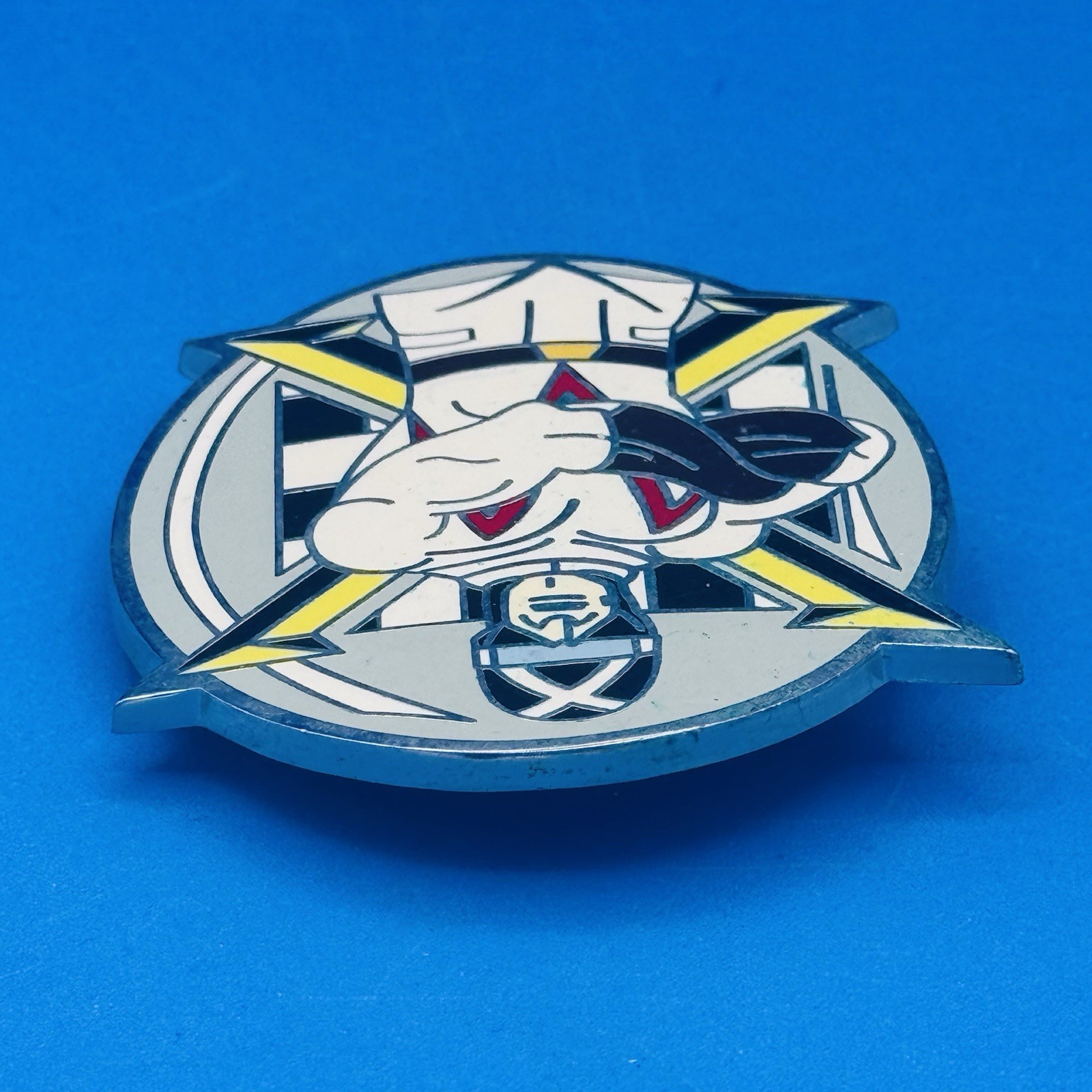 Vintage 2001 Speed Racer Belt Buckle Racing Theme Enamel Oval Cartoon Hero