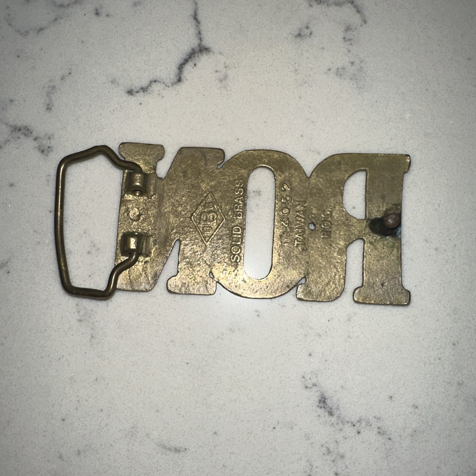 Vintage Brass Belt Buckle name RON « RON » Retro 70s Western Streetwear