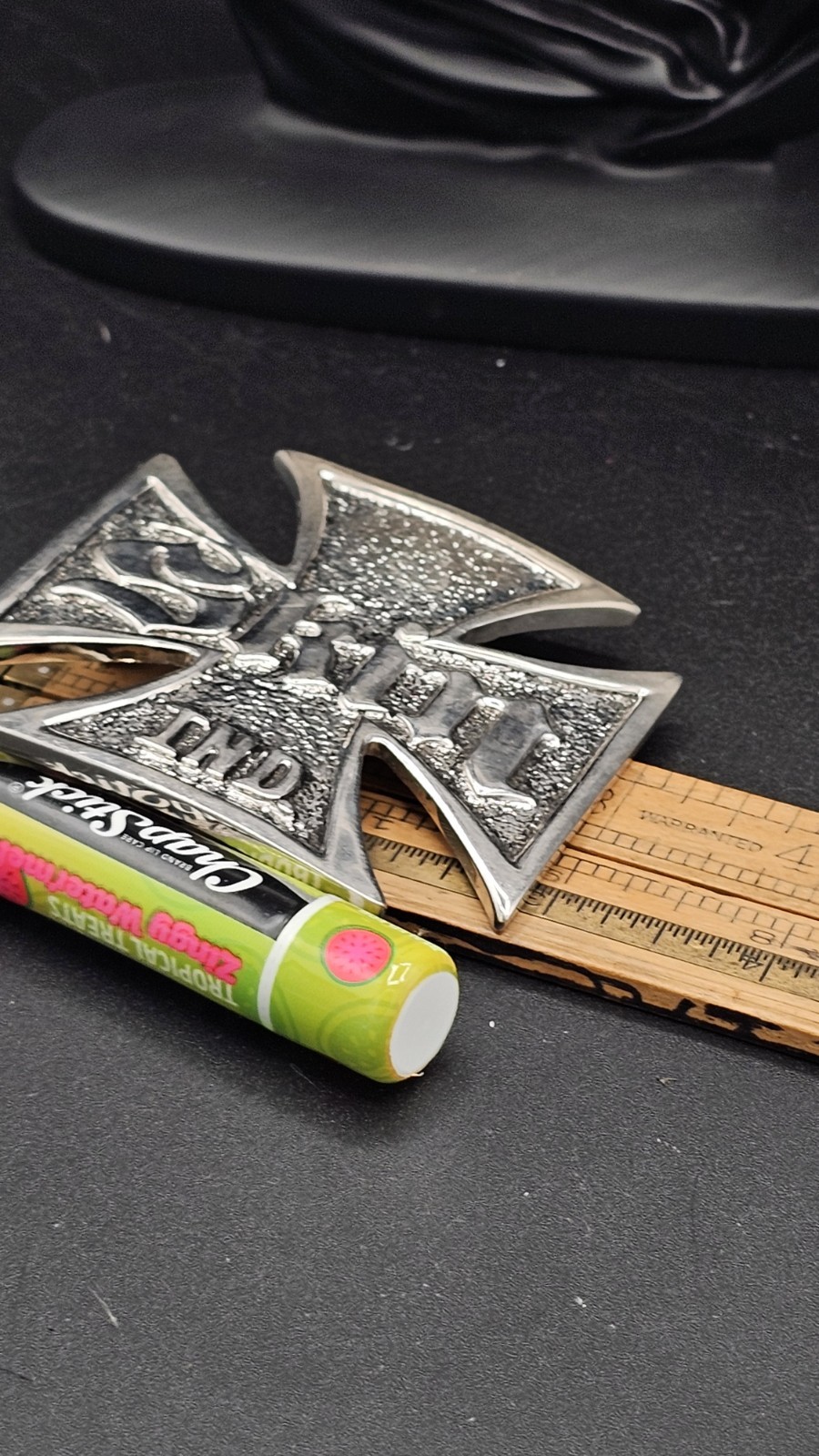 Skin Industries Maltese Cross Belt Buckle 3&Prime; x 3&Prime; Heavy Silver Tone Metal…