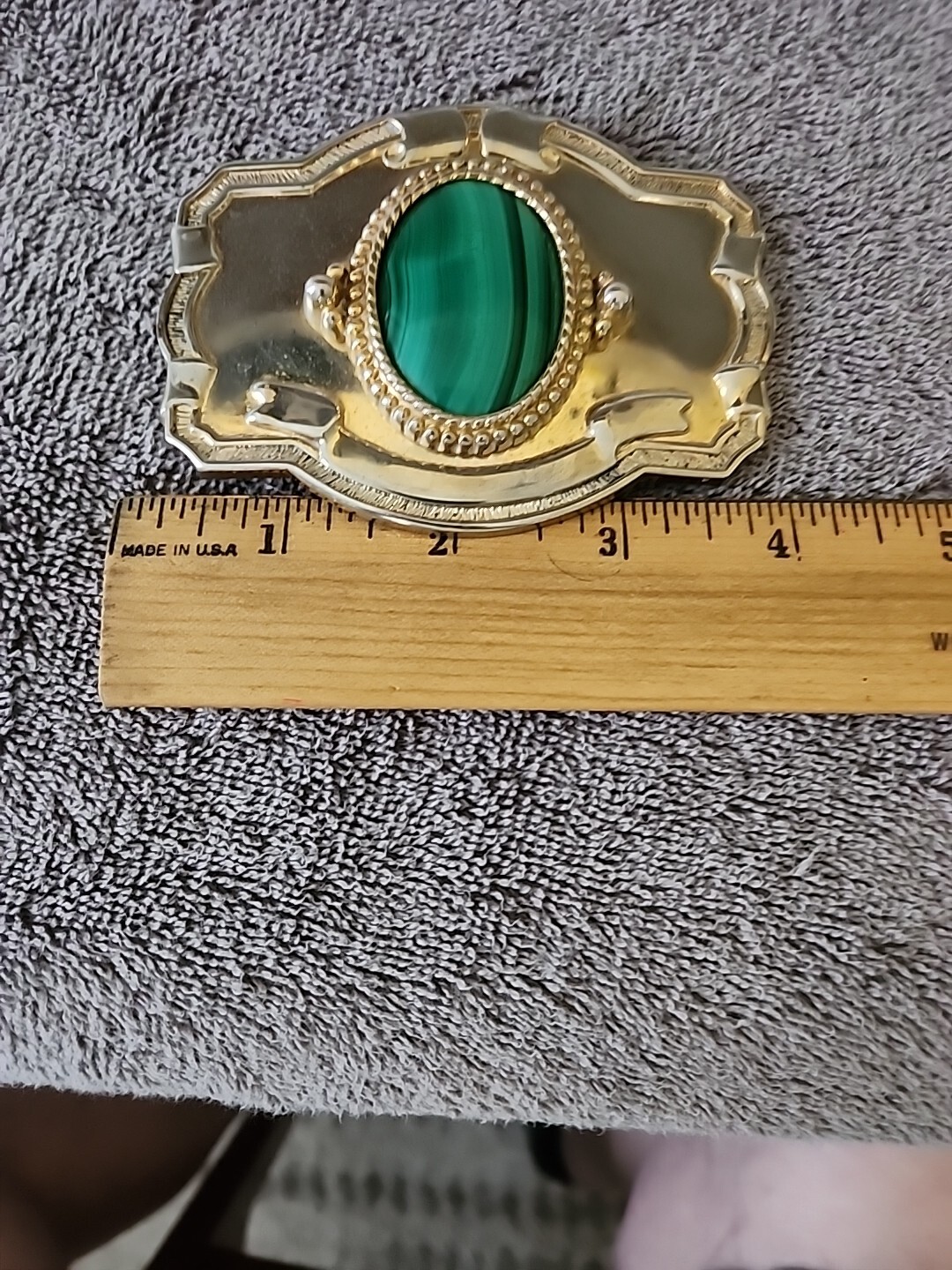 Western Belt Buckle for Men Gold Tone with Oval Stone Insert