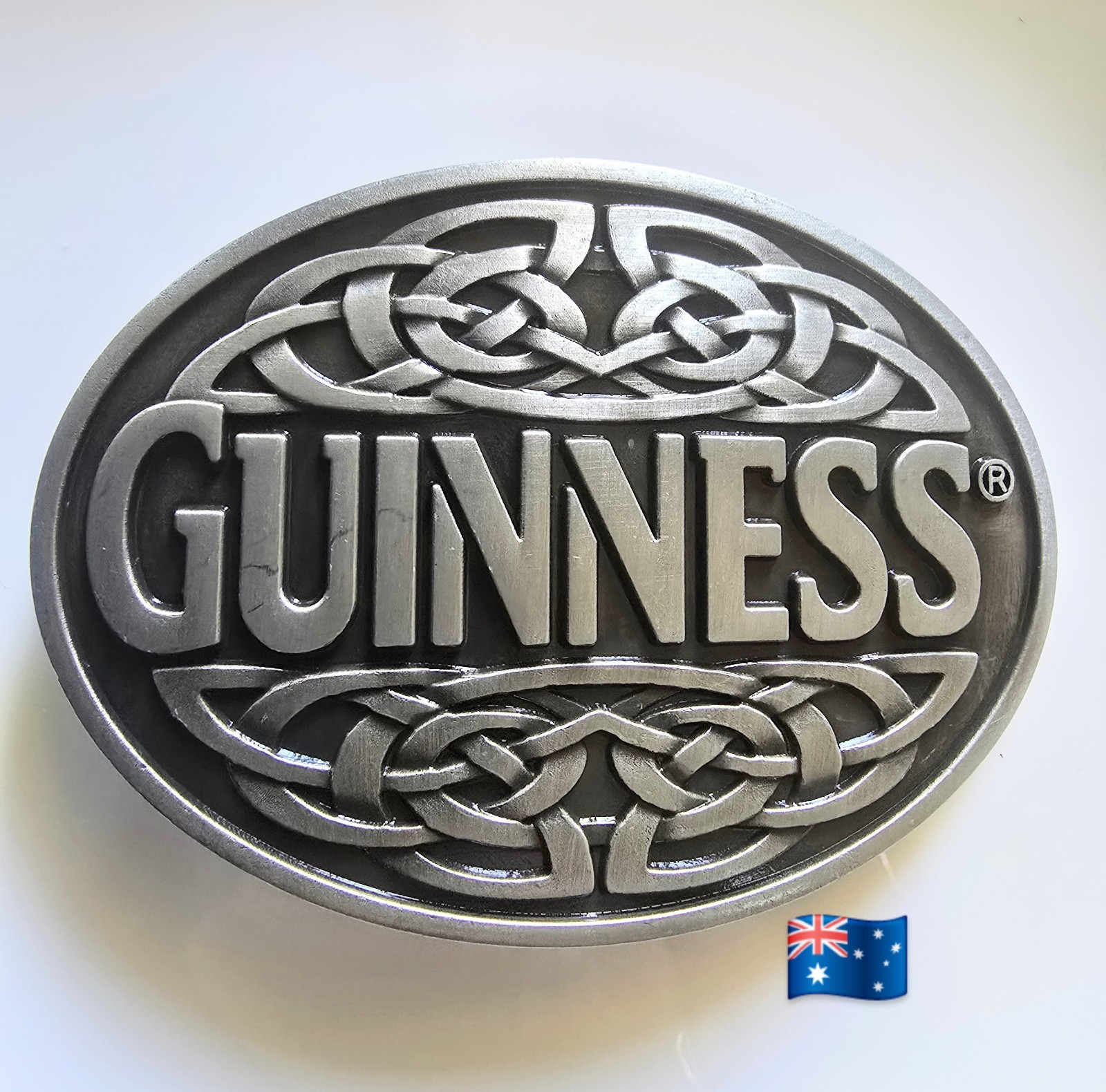 1pce Guinness Silver Colour Metal Alloy Belt Buckle 9×6.5cm Suit 4cm Belt Width