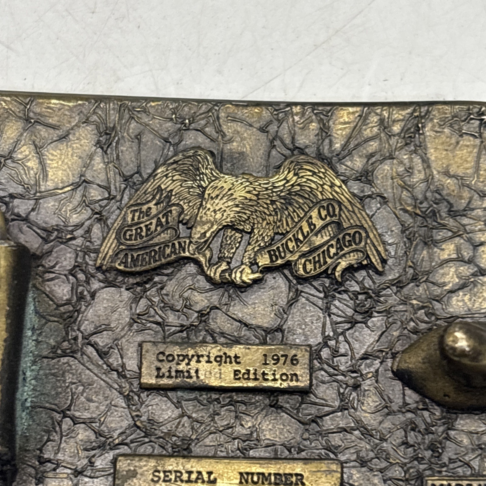 Vintage 1976 Great American Buckle Co Deer Stag Limited #520 USA 3.5×2.25”