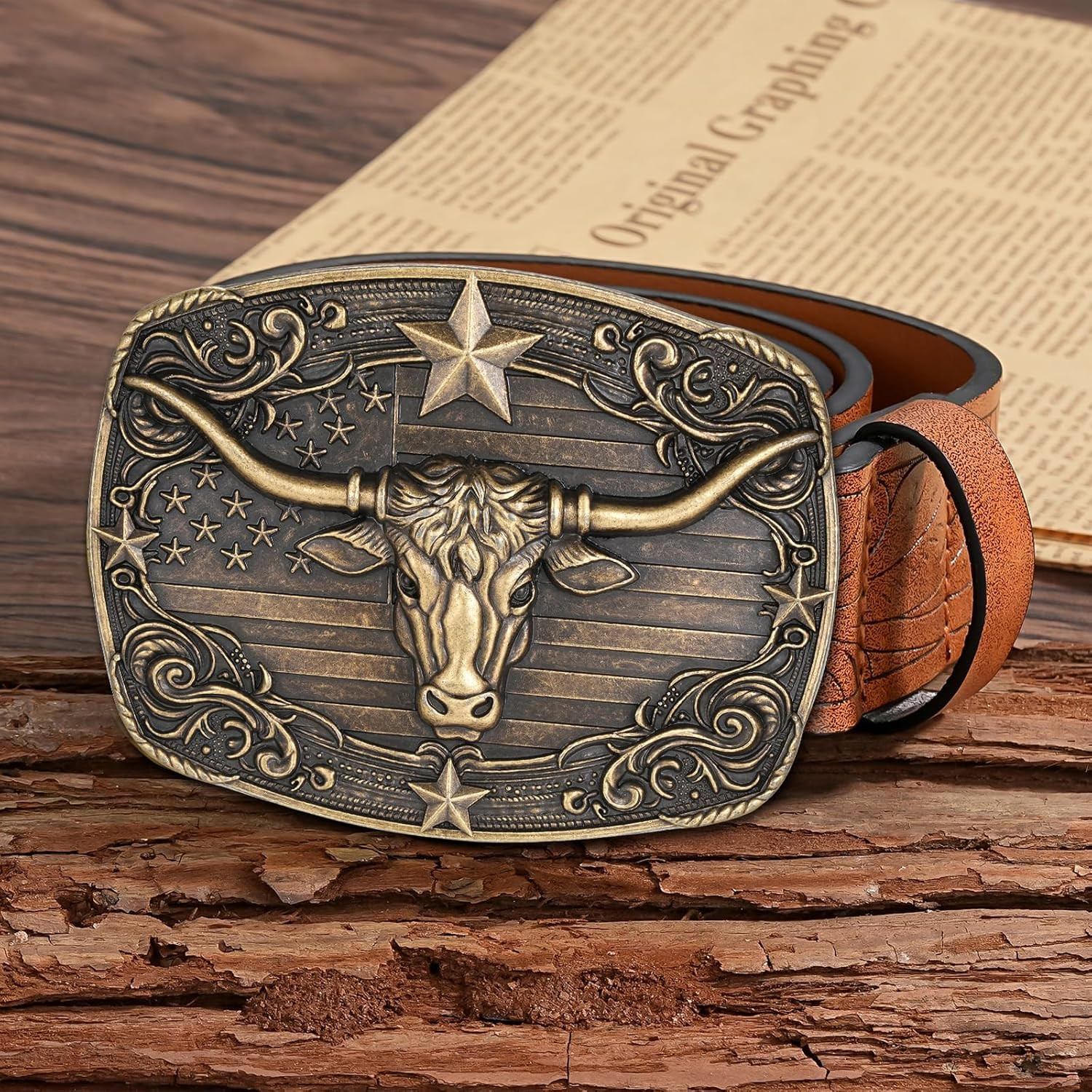 Cowboy Belt Buckle for Men Western Cowgirl Rodeo Longhorn Bull Belt Buckles