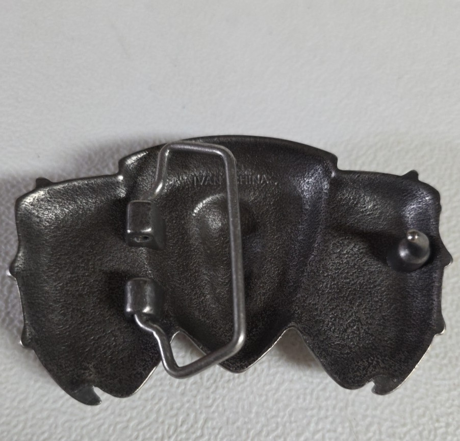 Belt Buckle DRAGON Wings Horns 3.75&Prime; Pewter Color Fit 1.5&Prime; Belt Creepy