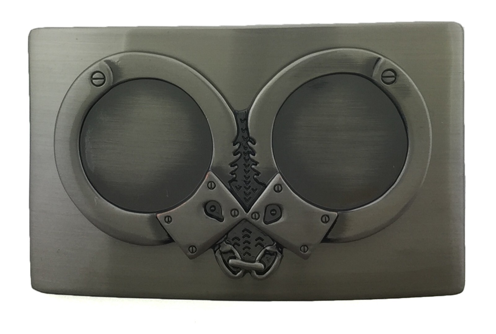 Handcuffs Belt Buckle Hand Cuff Peace Officer Police New Men Antiqued Gray Metal