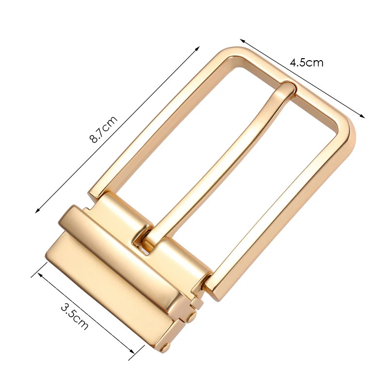 35mm Golden Belt Buckle for Men Solid Alloy Silver Pin Buckle Fashion