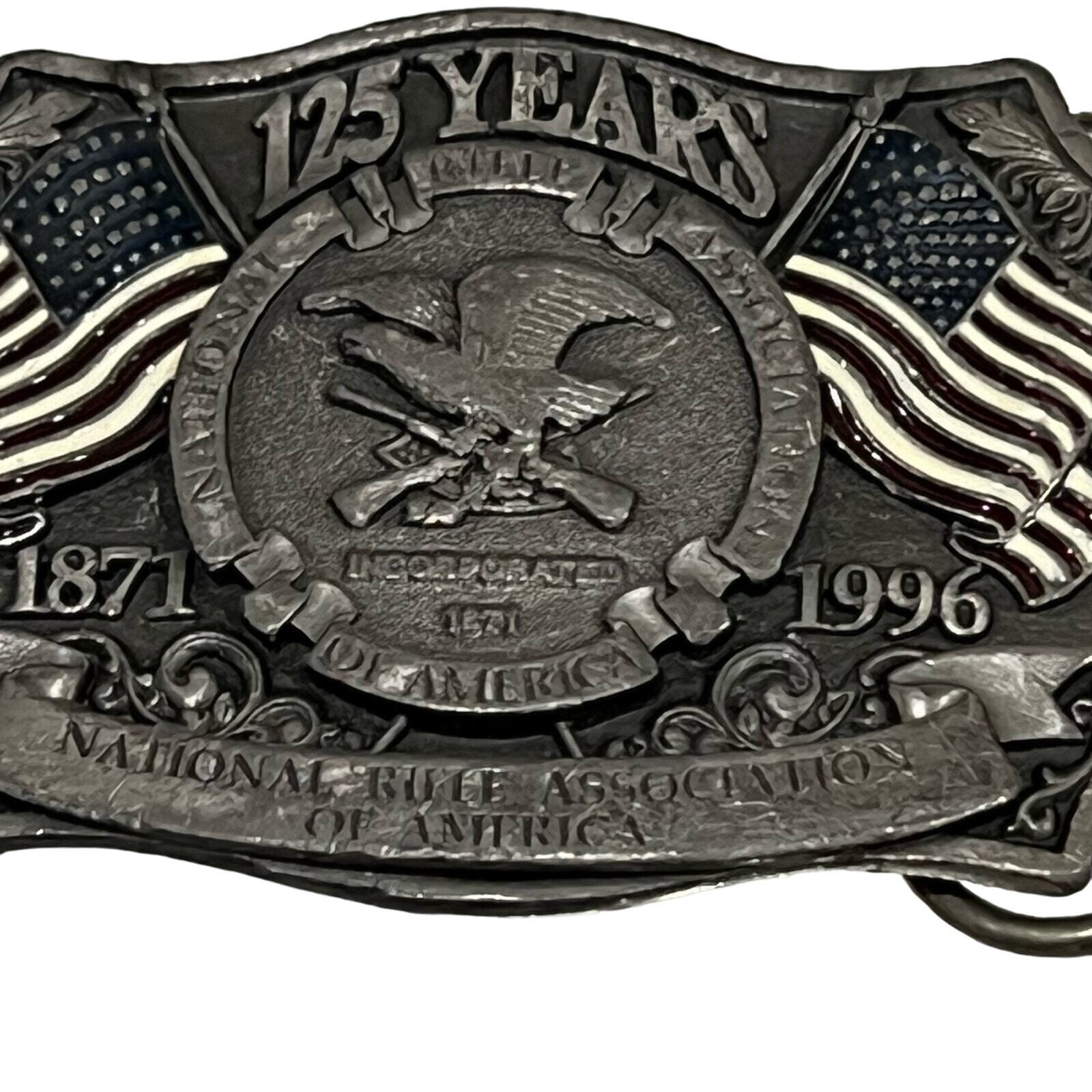 NRA belt buckle National Rifle Association vintage 125 years 1996 Made in USA