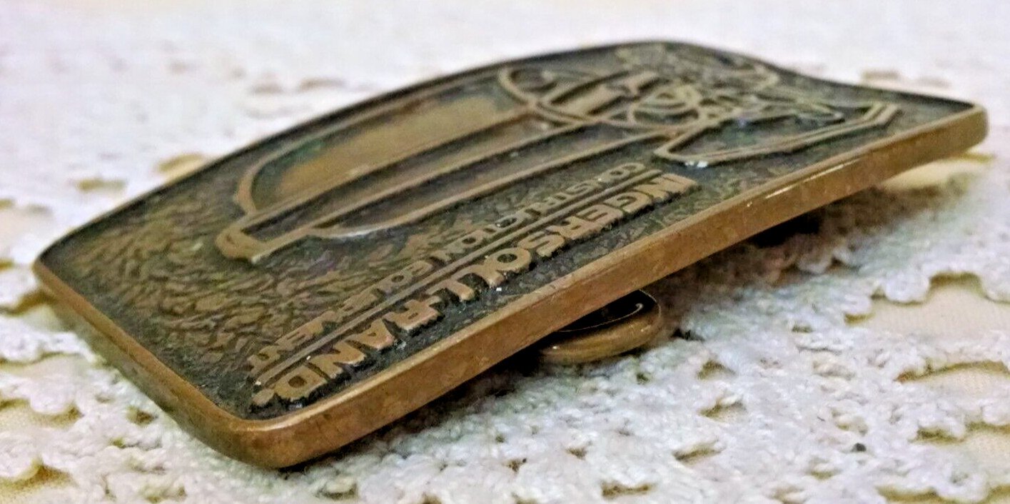 INGERSOLL RAND BELT BUCKLE CONSTRUCTION EQUIPMENT APC SOLID BRONZE ROLLER PAVER.