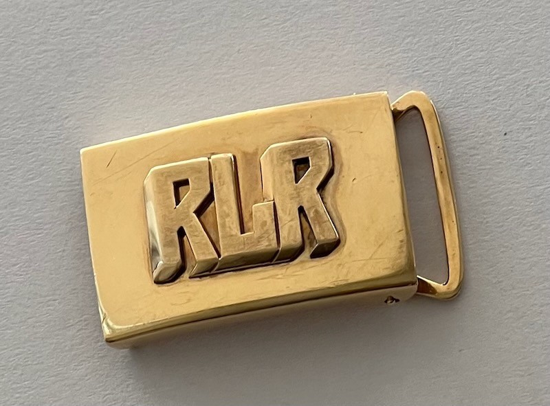 Men&rsquo;s 14K Solid Yellow Gold Belt Buckle, Has Block Monogram, 25.1 grams