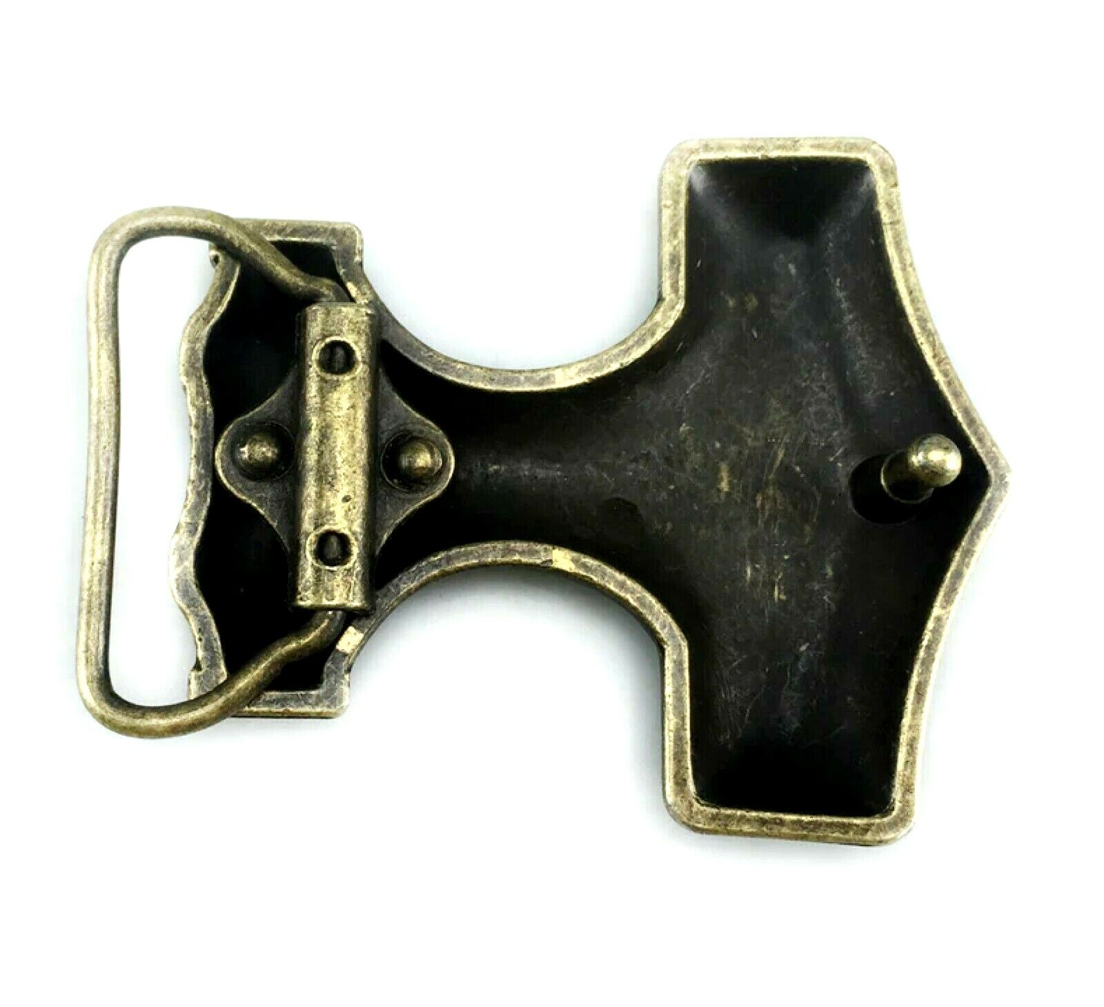 Belt Buckle Thor&rsquo;s Hammer Viking Celtic Raven Skane Metal Bronzed Buckle Only
