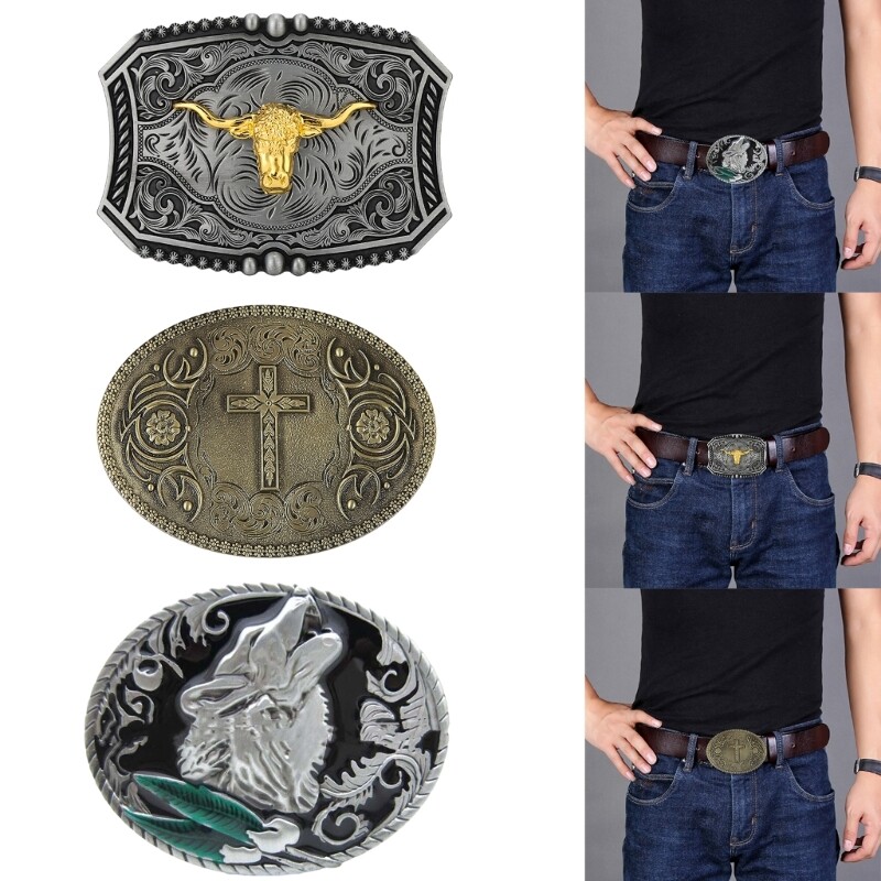 Rock Style Metal Relief Belt Buckle Delicate Belt Buckle Accessories Waistband