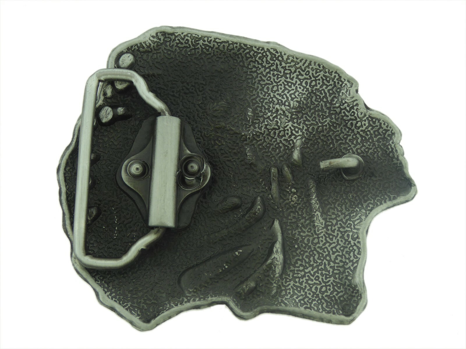 Indian Head Belt Buckle Chief Headdress Native American Silver Metal Antiqued