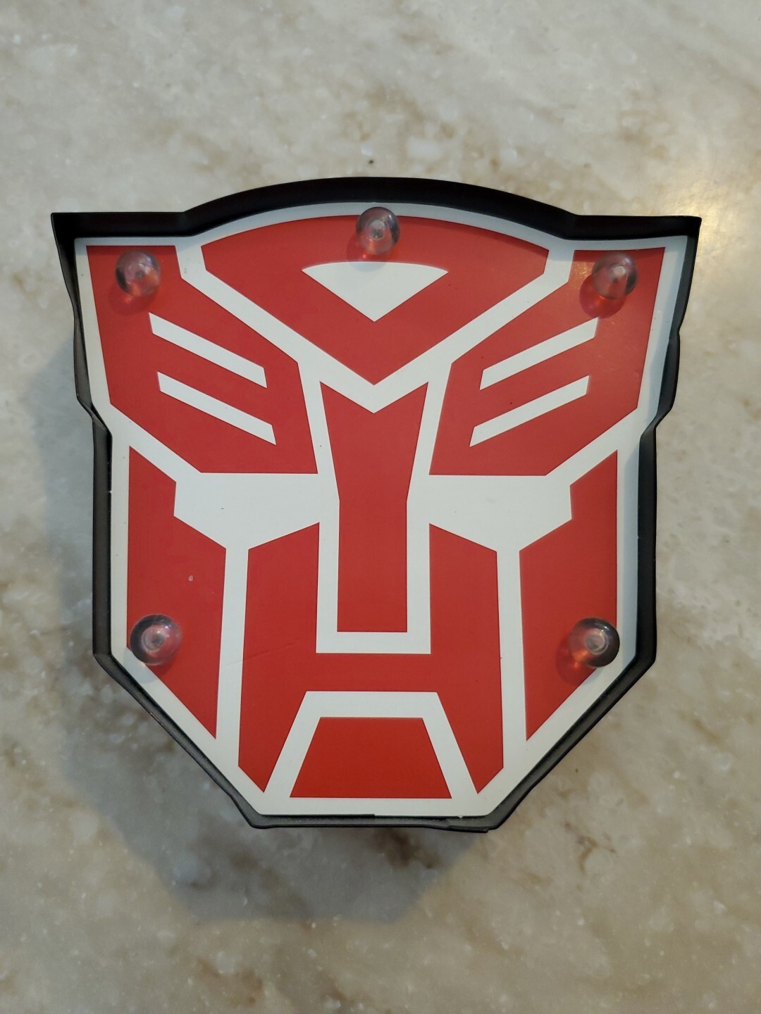 2017 Transformers Autobot Metal and Wood Lights Up RARE 5&Prime; x 5&Prime; Works by Typo