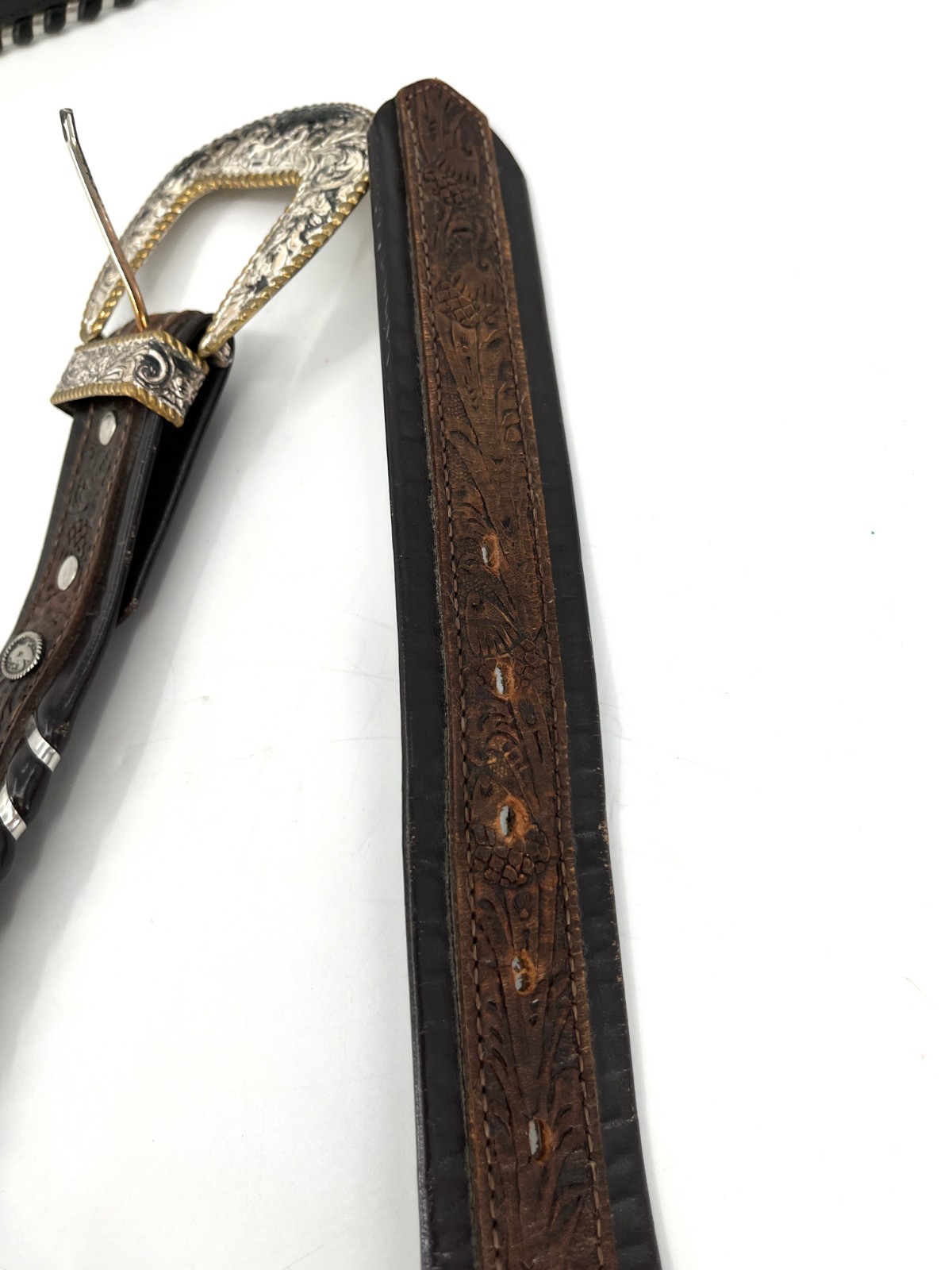Circle Y Silver Laces Belt Lot 2 Straps 1 Crumrine Buckle Interchangeable