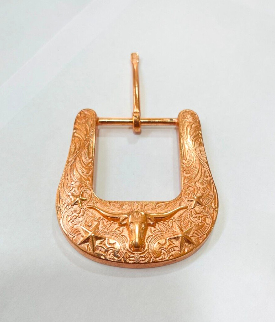 Western Rose Gold buckle – Cowboy Cowgirl Unisex Vintage Buckle Rose Gold 40mm