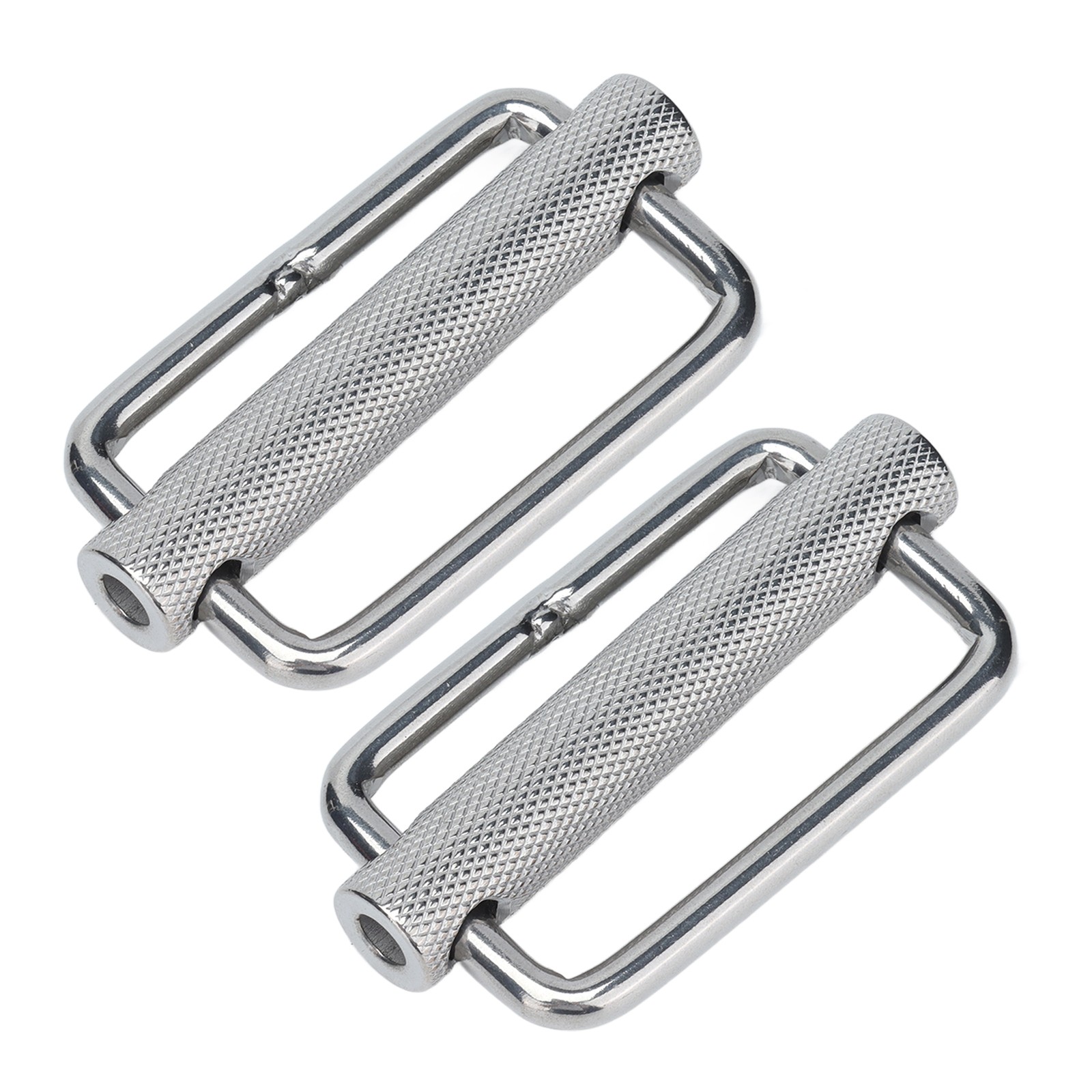 2Pcs Slide Buckle 316 Stainless Steel Rectangle Adjustable Knurled Roller Be CHU