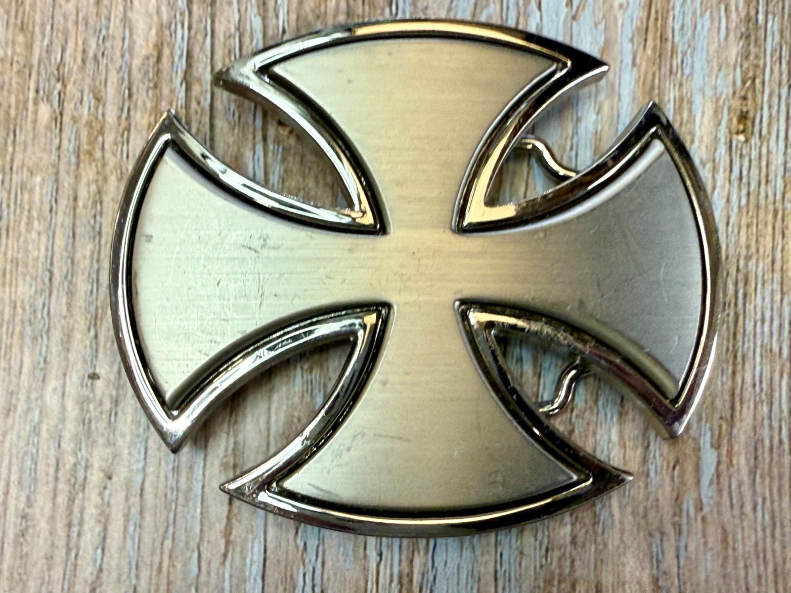 Maltese Iron Cross Religious Gothic Punk Vibe Cutout Silver Color Belt Buckle