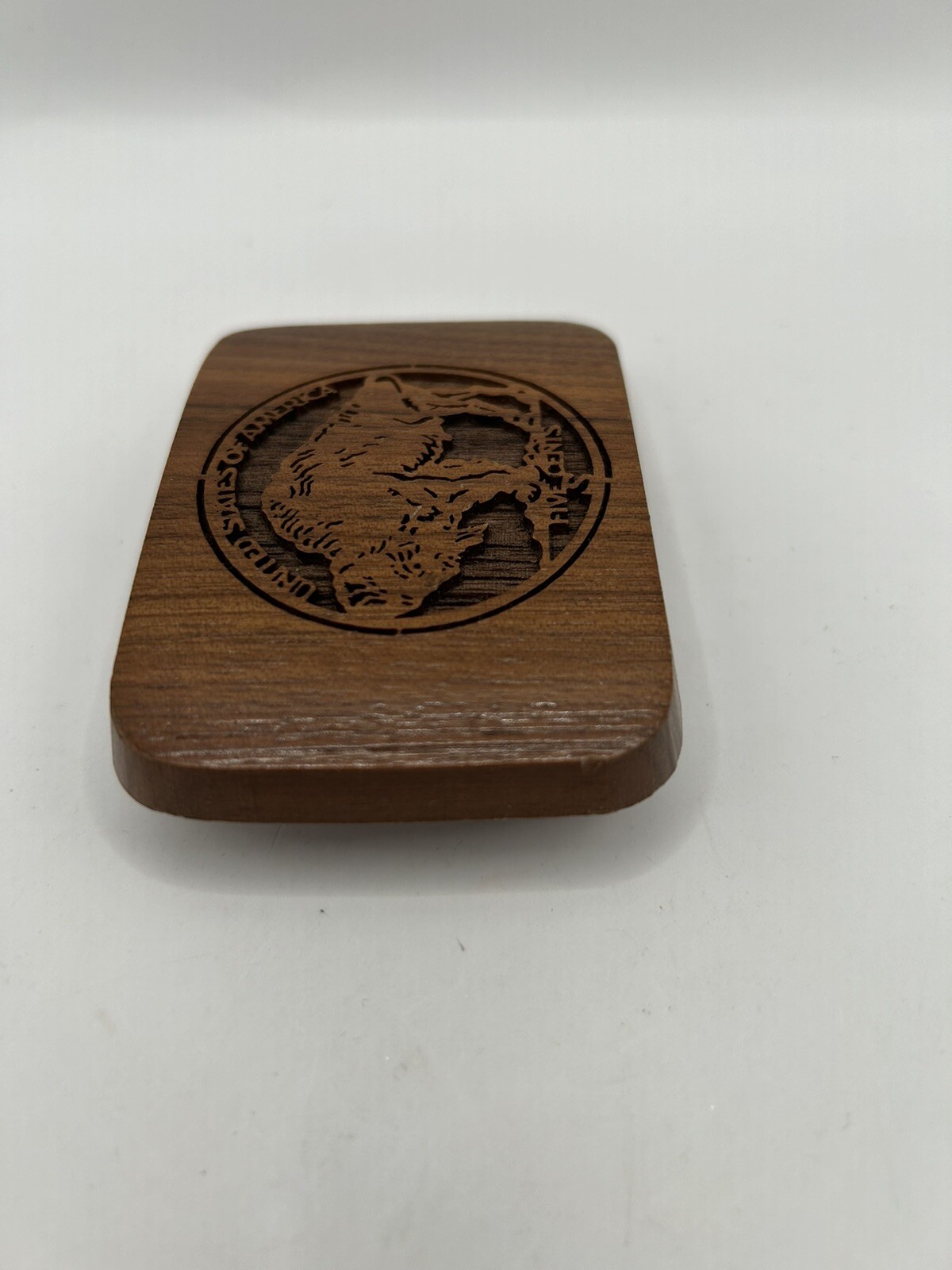 Vintage Buffalo Nickel LASER Etched Wood Belt Buckle