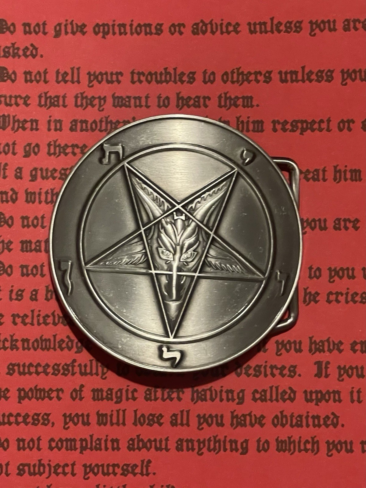 Baphomet Belt Buckle Leviathan Pentagram Church Of Satan Anton LaVey Satanism