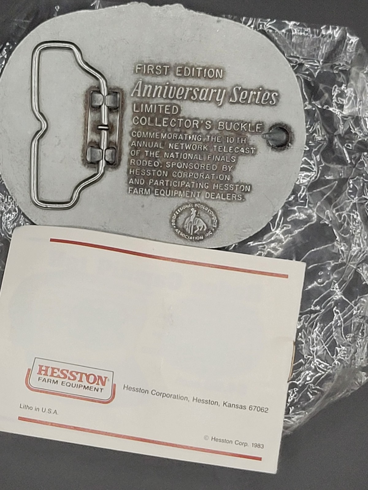 Hesston NFR Belt Buckle Silver Tone 25th Anniversary Rodeo Vintage First Edition