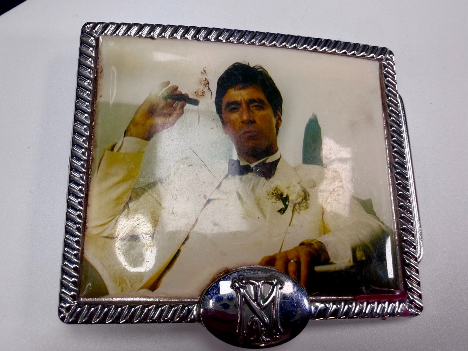 Scarface Movie Al Pacino Tony Montana Cigar Photo Universal Studios Belt Buckle