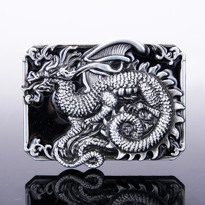 Unique Buckle Silver Bold Dragon Buckle Fits 1-5/8&Prime; Wide Belt
